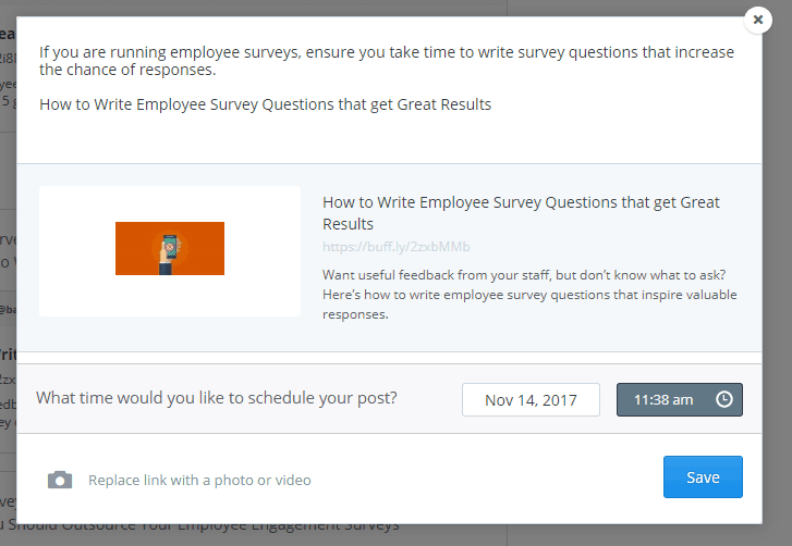 Editing post in Buffer