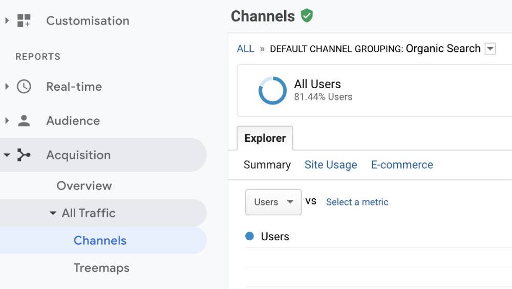 Navigation in Google Analytics