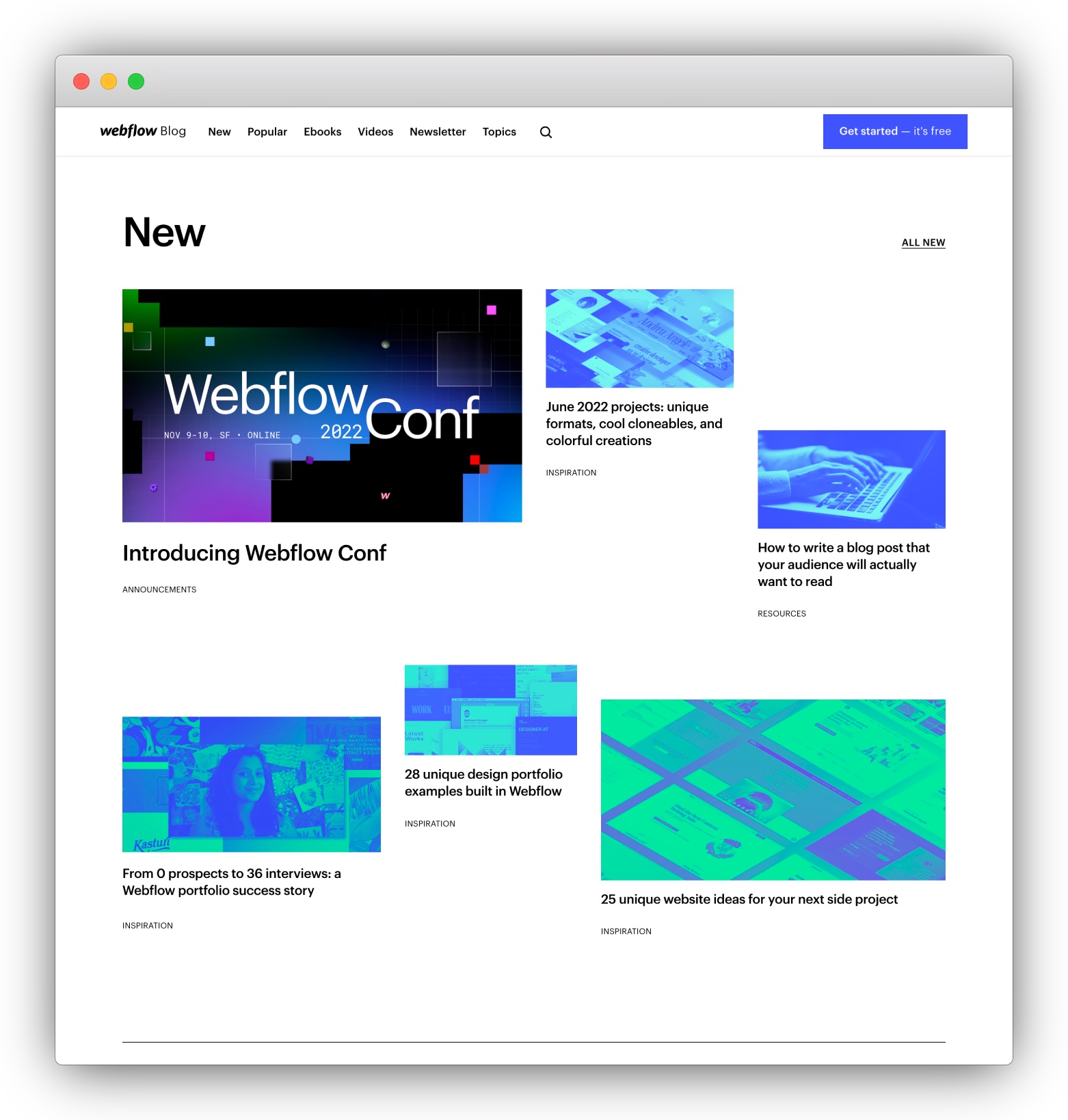Best SaaS product blogs: Webflow