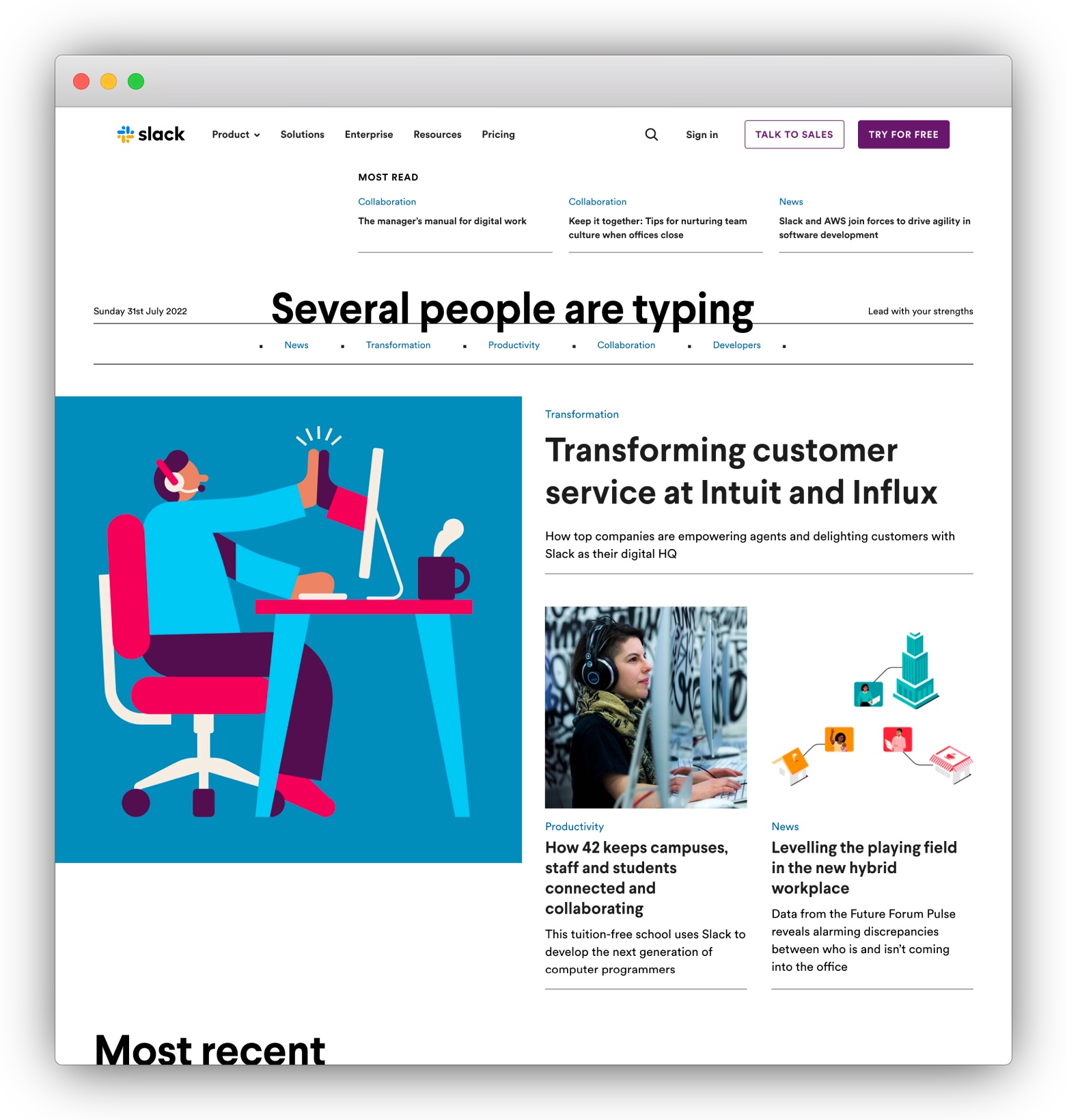 Best SaaS product blogs: Slack