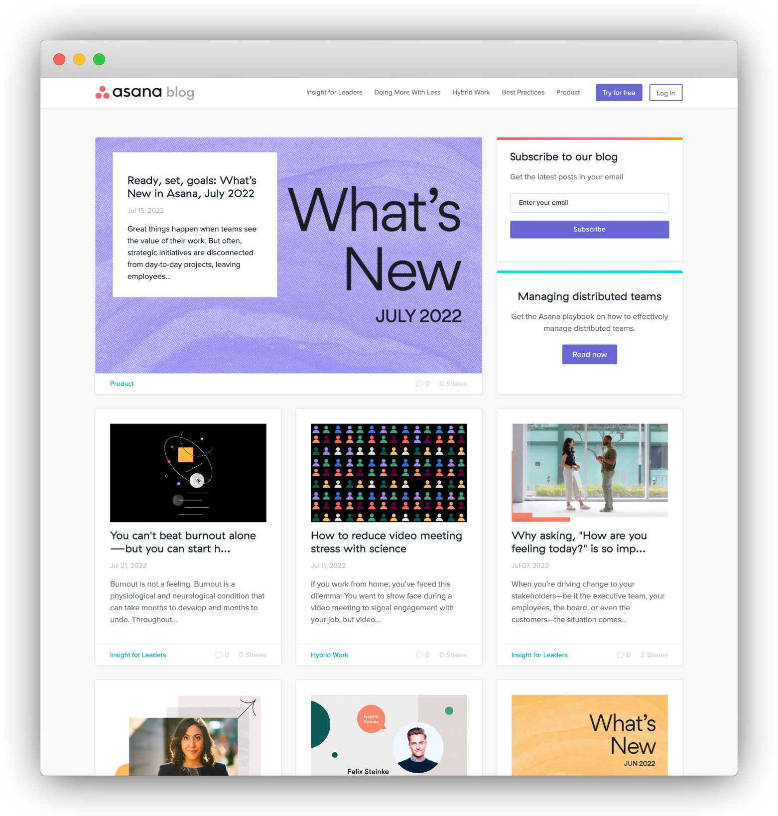 Asana blog