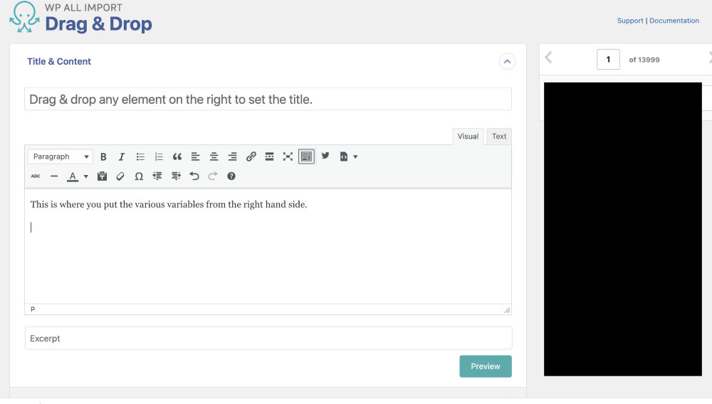 WP All Import template