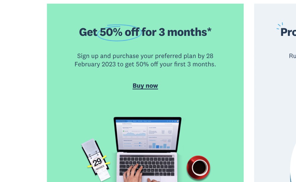 Call to action example: Xero Australia