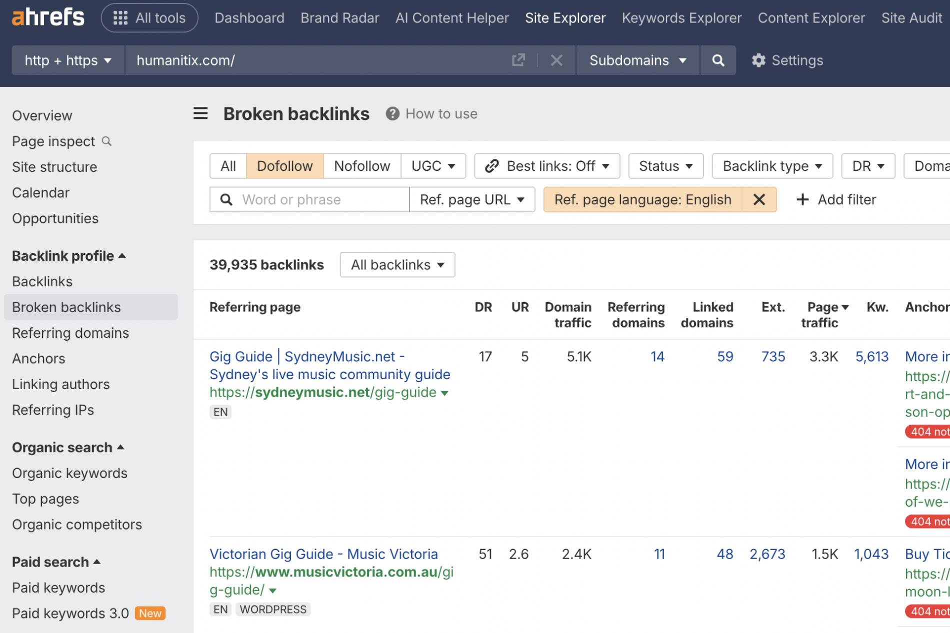 Target your competitor websites